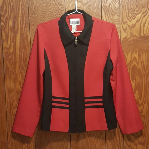 Kari's Korner Red & Black Blazer Sz. 12 - Picture 1 of 7